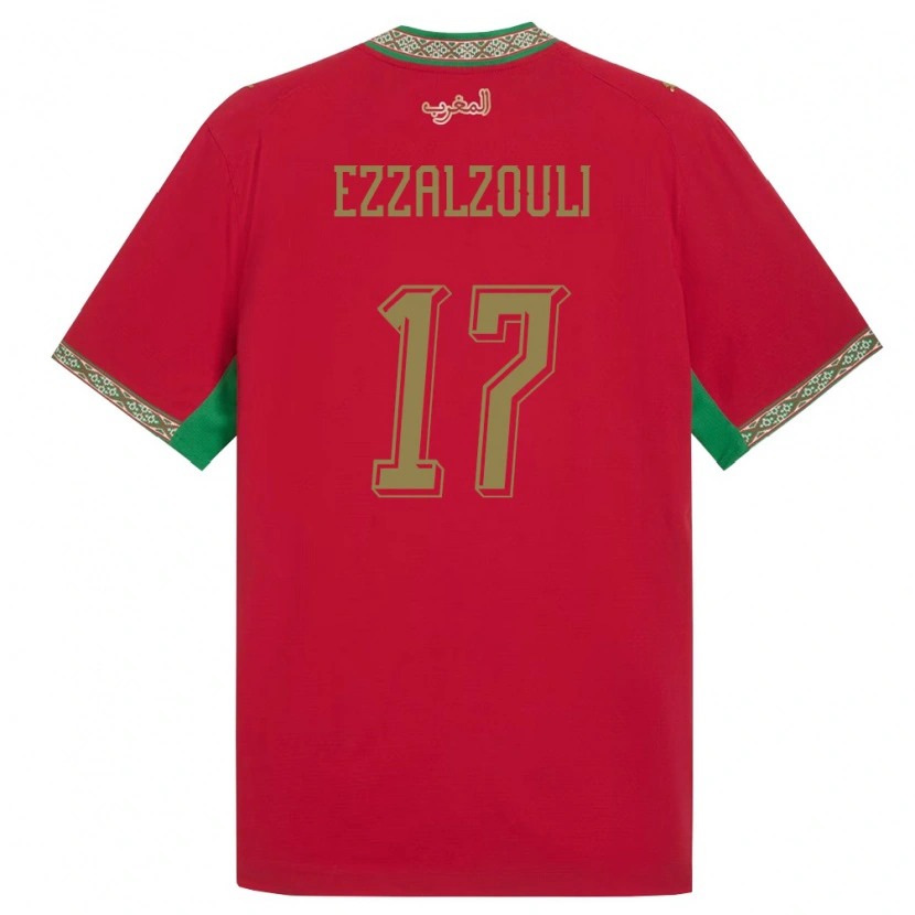 Danxen Women Morocco Abde Ezzalzouli #17 Red Green White Home Jersey 26-28 T-Shirt