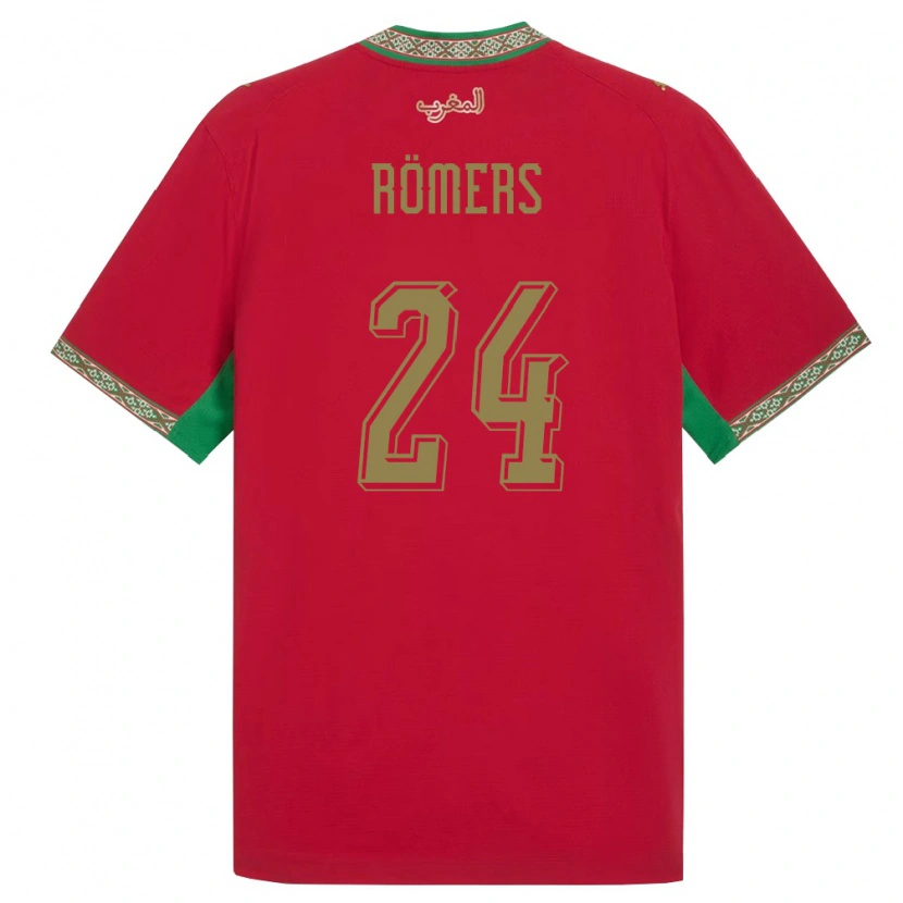 Danxen Women Morocco Arian Römers #24 Red Green White Home Jersey 26-28 T-Shirt