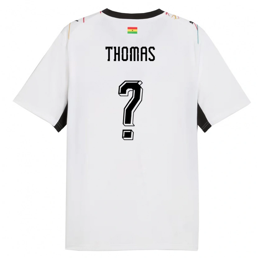 Danxen Women Ghana Thomas Partey #0 White Black Yellow Home Jersey 26-28 T-Shirt