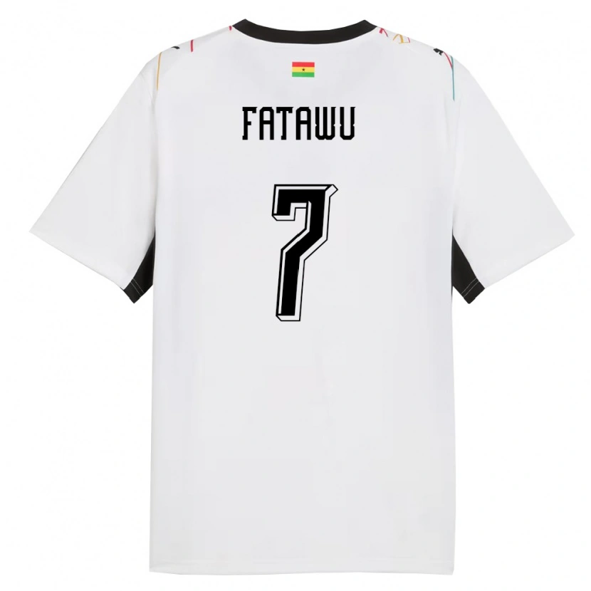 Danxen Women Ghana Abdul Fatawu #7 White Black Yellow Home Jersey 26-28 T-Shirt