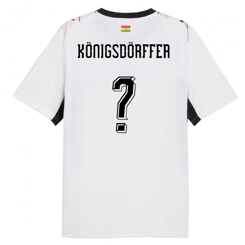 Danxen Women Ghana Ransford Königsdörffer #0 White Black Yellow Home Jersey 26-28 T-Shirt