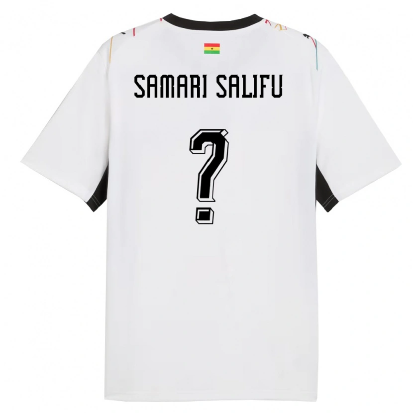 Danxen Women Ghana Abass Samari Salifu #0 White Black Yellow Home Jersey 26-28 T-Shirt