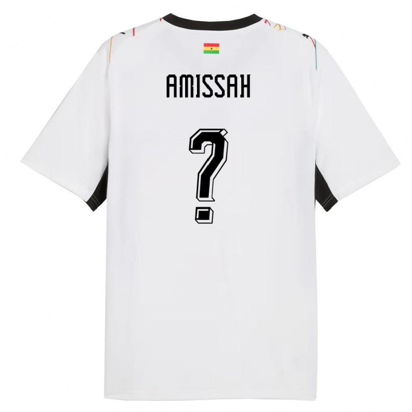 Danxen Women Ghana Jordan Amissah #0 White Black Yellow Home Jersey 26-28 T-Shirt