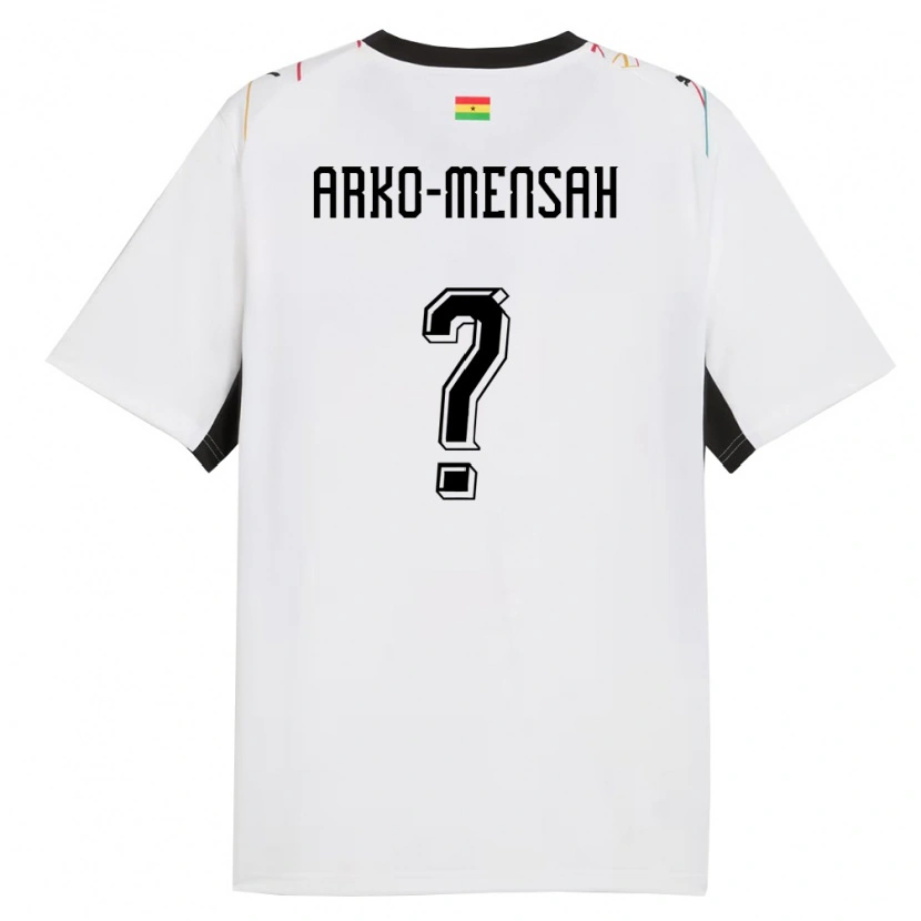 Danxen Women Ghana Edmund Arko-Mensah #0 White Black Yellow Home Jersey 26-28 T-Shirt