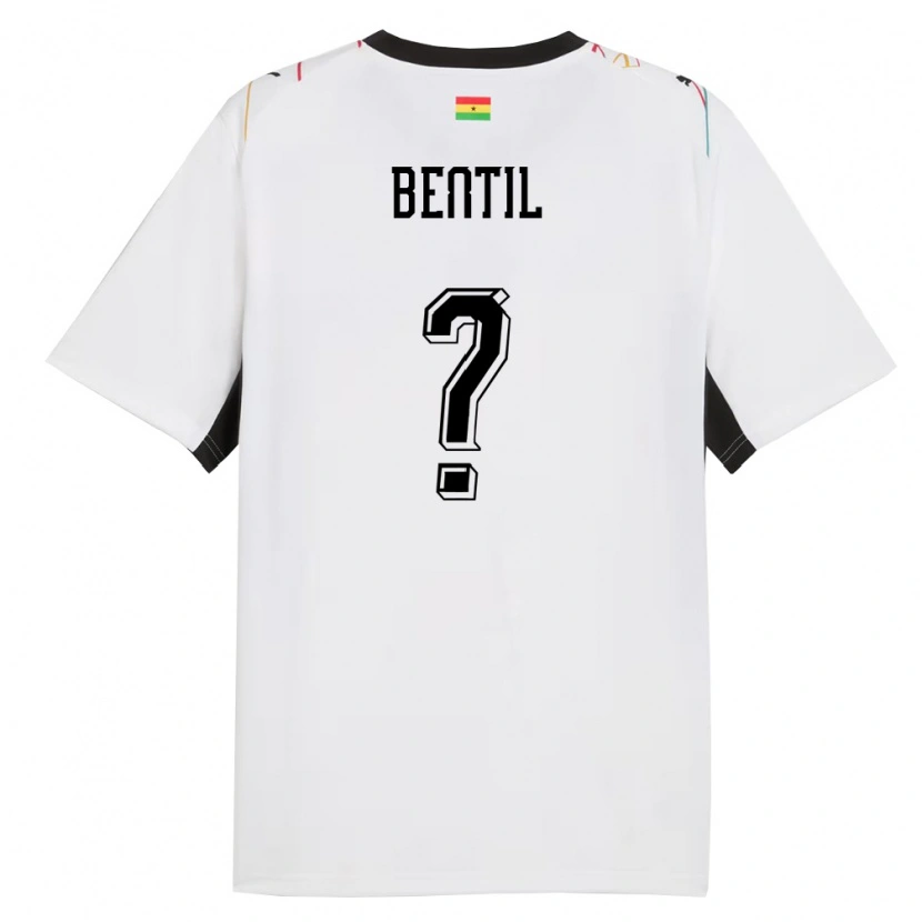 Danxen Women Ghana Godwin Bentil #0 White Black Yellow Home Jersey 26-28 T-Shirt