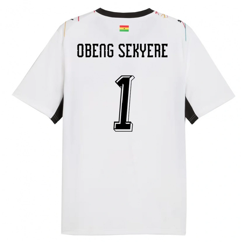 Danxen Women Ghana Gregory Obeng Sekyere #1 White Black Yellow Home Jersey 26-28 T-Shirt