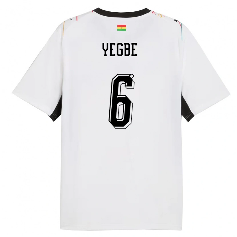 Danxen Women Ghana Terry Yegbe #6 White Black Yellow Home Jersey 26-28 T-Shirt