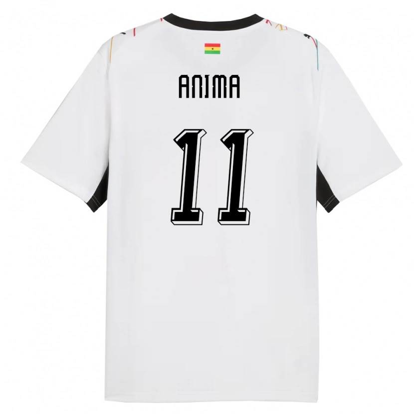 Danxen Women Ghana Naomi Anima #11 White Black Yellow Home Jersey 26-28 T-Shirt