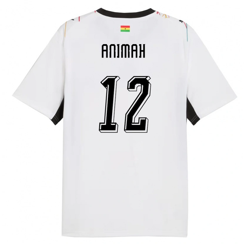 Danxen Women Ghana Grace Animah #12 White Black Yellow Home Jersey 26-28 T-Shirt