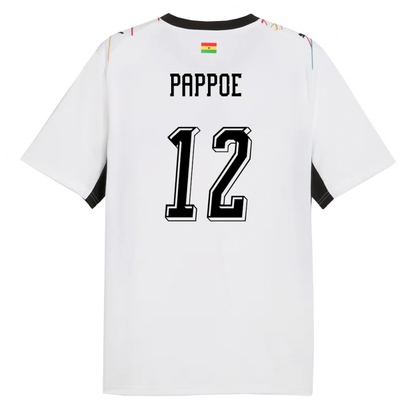 Danxen Women Ghana Isaac Pappoe #12 White Black Yellow Home Jersey 26-28 T-Shirt