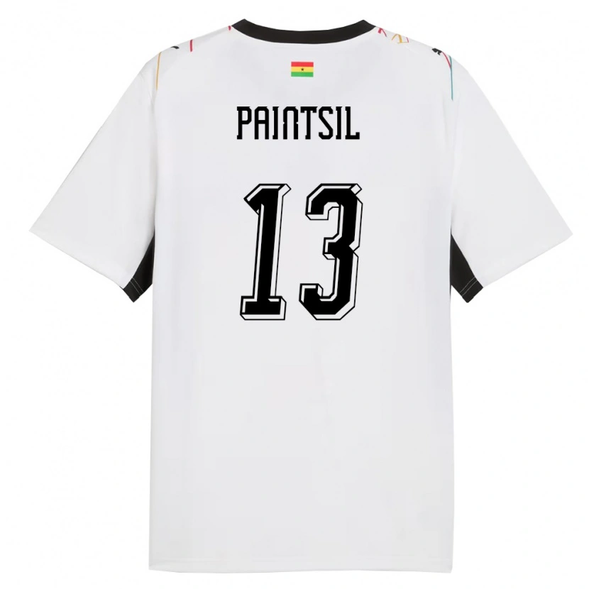 Danxen Women Ghana Joseph Paintsil #13 White Black Yellow Home Jersey 26-28 T-Shirt