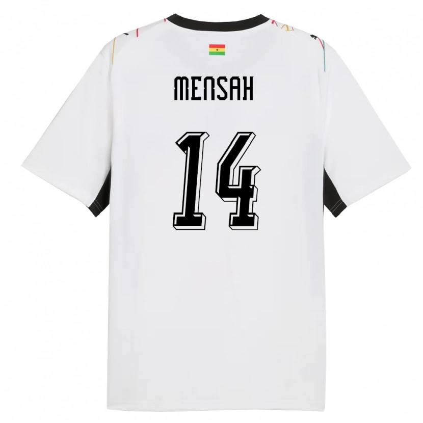 Danxen Women Ghana Gideon Mensah #14 White Black Yellow Home Jersey 26-28 T-Shirt