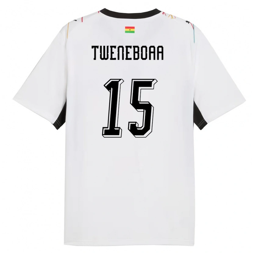 Danxen Women Ghana Justice Tweneboaa #15 White Black Yellow Home Jersey 26-28 T-Shirt