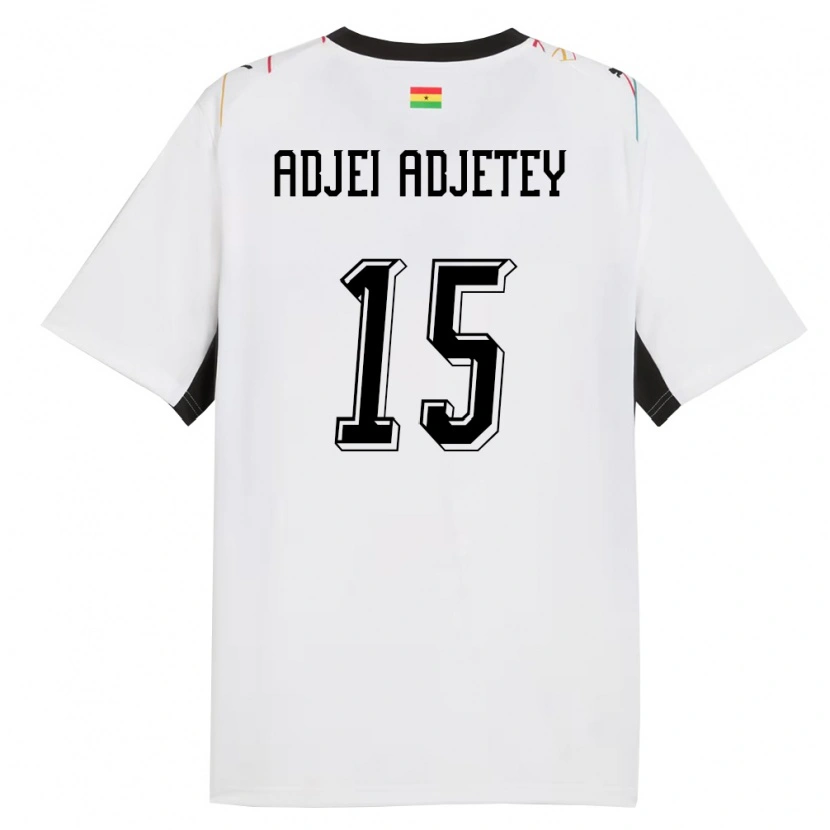 Danxen Women Ghana Jonas Adjei Adjetey #15 White Black Yellow Home Jersey 26-28 T-Shirt