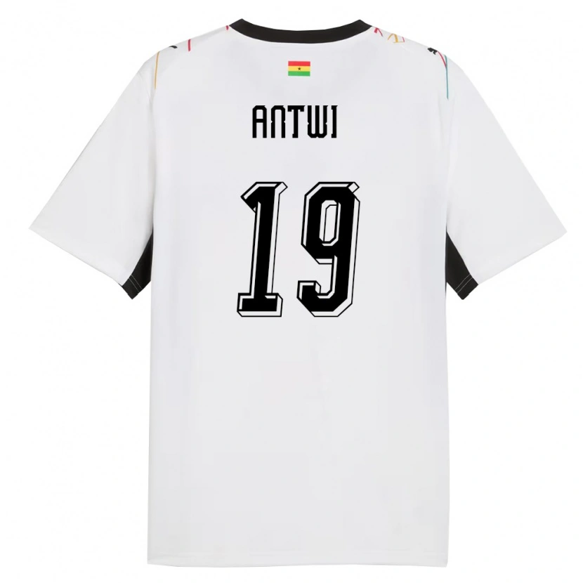 Danxen Women Ghana Emmanuel Antwi #19 White Black Yellow Home Jersey 26-28 T-Shirt