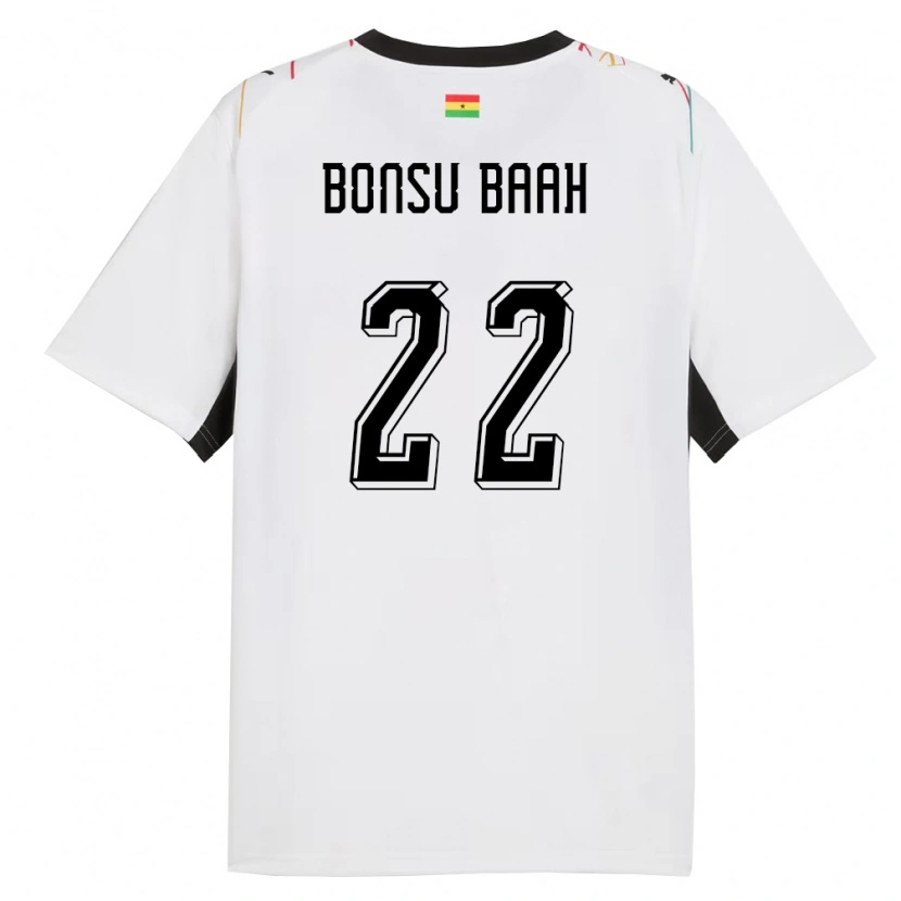 Danxen Women Ghana Christopher Bonsu Baah #22 White Black Yellow Home Jersey 26-28 T-Shirt