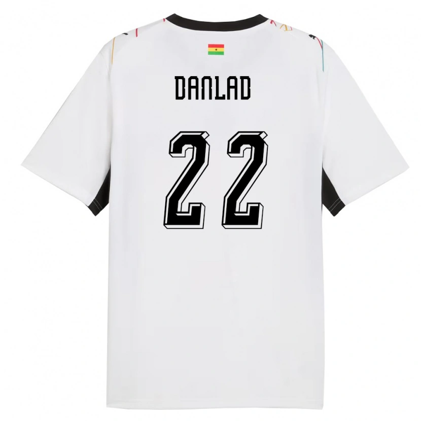 Danxen Women Ghana Ibrahim Danlad #22 White Black Yellow Home Jersey 26-28 T-Shirt