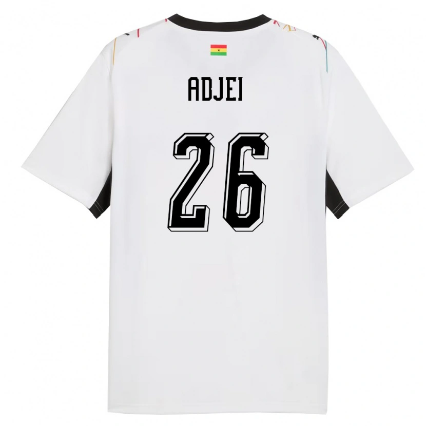 Danxen Women Ghana Nathaniel Adjei #26 White Black Yellow Home Jersey 26-28 T-Shirt