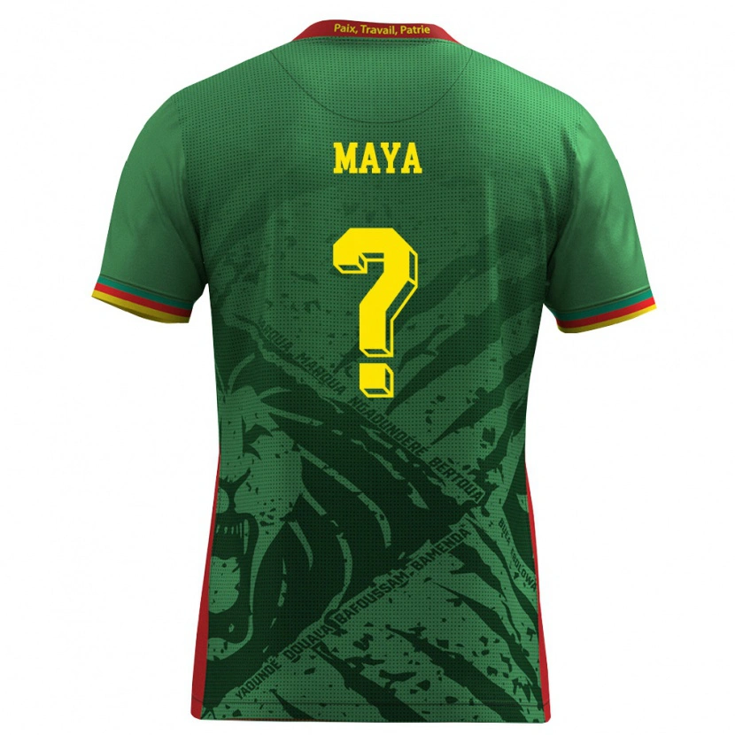 Danxen Women Cameroon François Maya #0 Green Yellow Red Home Jersey 26-28 T-Shirt