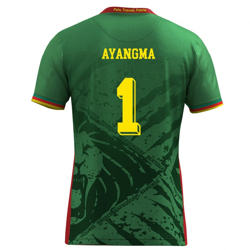 Danxen Women Cameroon Pauline Ayangma #1 Green Yellow Red Home Jersey 26-28 T-Shirt