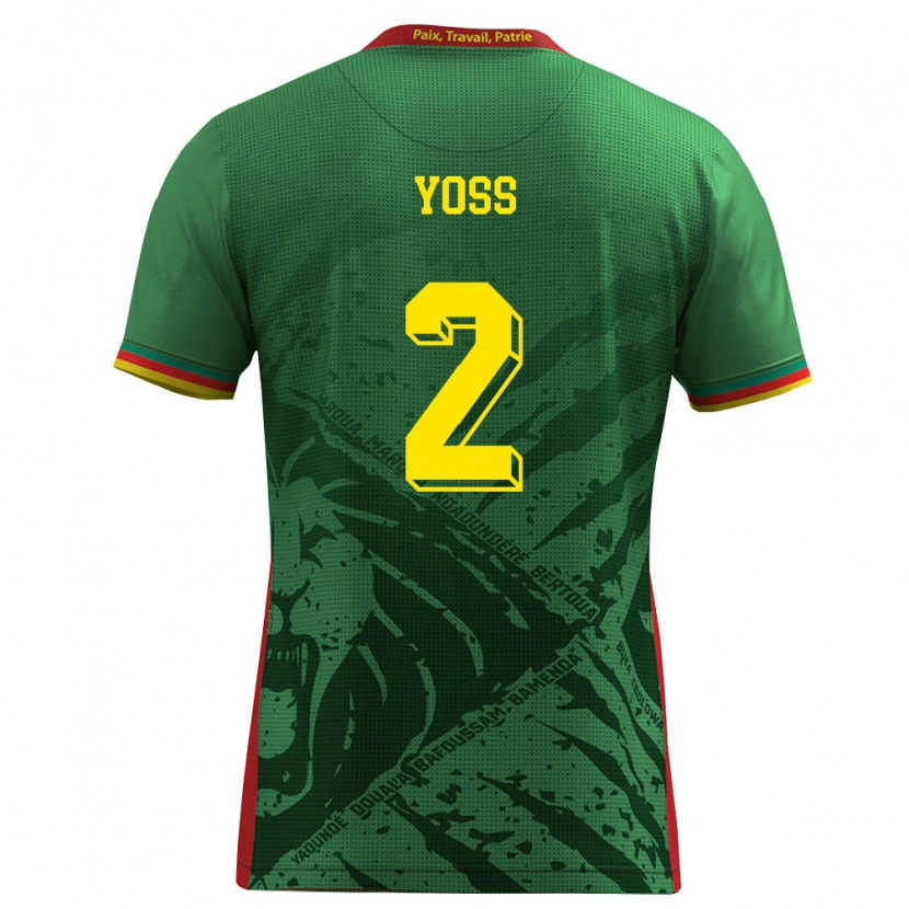Danxen Women Cameroon Marc René Bandeleck Yoss #2 Green Yellow Red Home Jersey 26-28 T-Shirt