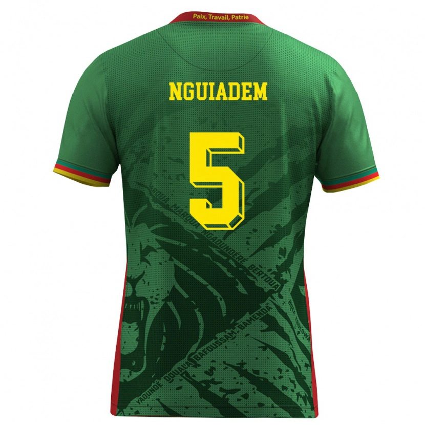 Danxen Women Cameroon Annecy Nguiadem #5 Green Yellow Red Home Jersey 26-28 T-Shirt
