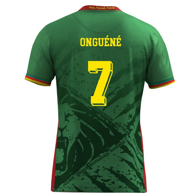 Danxen Women Cameroon Gabrielle Onguene #7 Green Yellow Red Home Jersey 26-28 T-Shirt