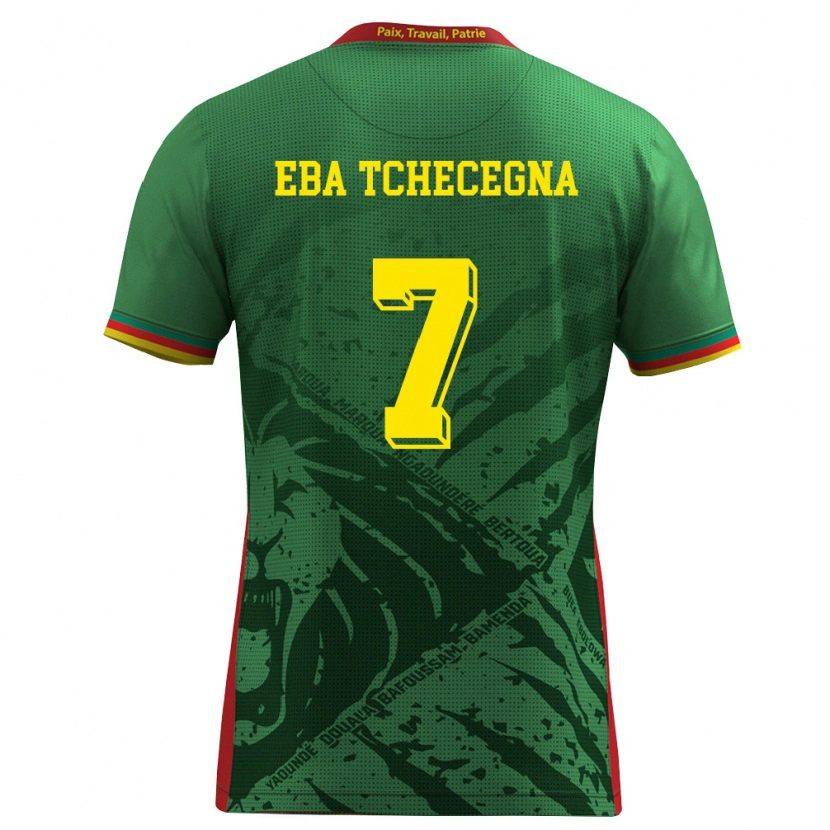 Danxen Women Cameroon Arnold Eba Tchecegna #7 Green Yellow Red Home Jersey 26-28 T-Shirt