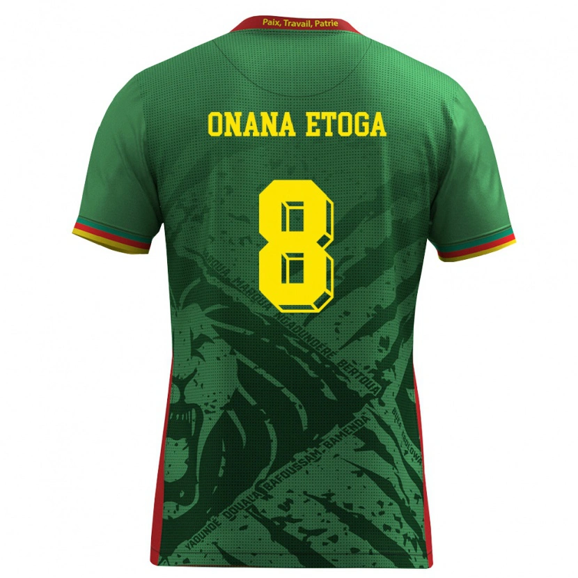 Danxen Women Cameroon Loic Onana Etoga #8 Green Yellow Red Home Jersey 26-28 T-Shirt
