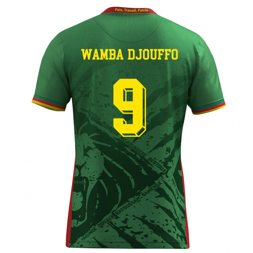 Danxen Women Cameroon Leonel Wamba Djouffo #9 Green Yellow Red Home Jersey 26-28 T-Shirt