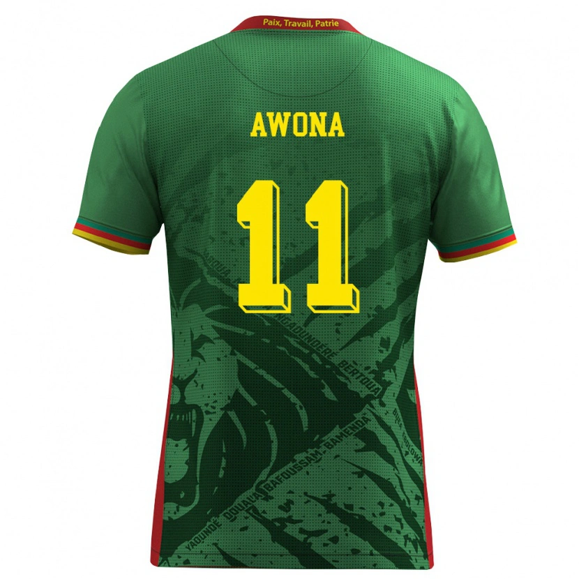 Danxen Women Cameroon Aurelle Awona #11 Green Yellow Red Home Jersey 26-28 T-Shirt