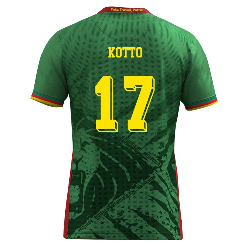 Danxen Women Cameroon Samuel Kotto #17 Green Yellow Red Home Jersey 26-28 T-Shirt