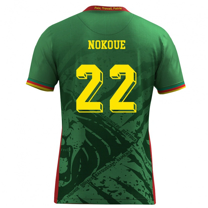Danxen Women Cameroon Bryan Nokoue #22 Green Yellow Red Home Jersey 26-28 T-Shirt