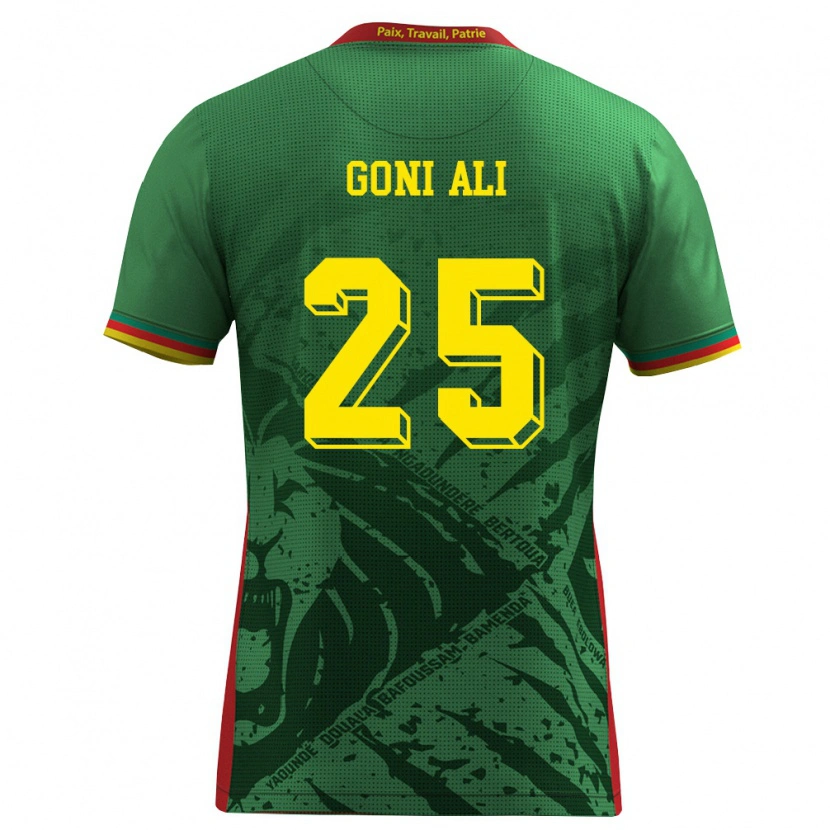 Danxen Women Cameroon Goni Ali #25 Green Yellow Red Home Jersey 26-28 T-Shirt