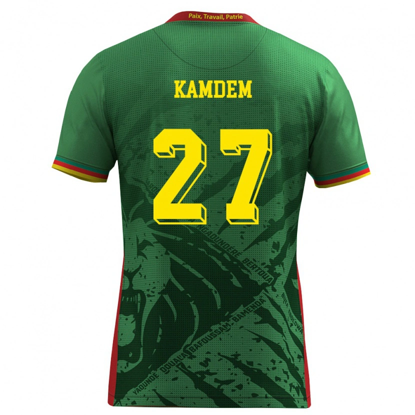 Danxen Women Cameroon Arnold Maël Kamdem #27 Green Yellow Red Home Jersey 26-28 T-Shirt