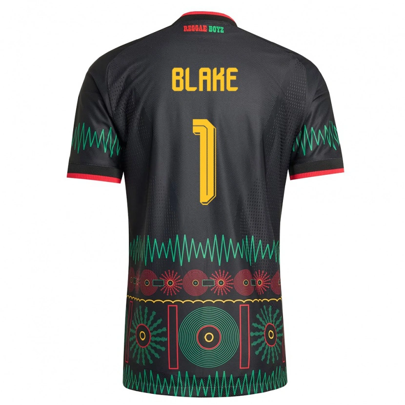 Danxen Women Jamaica Andre Blake #1 Black Red Yellow Away Jersey 26-28 T-Shirt