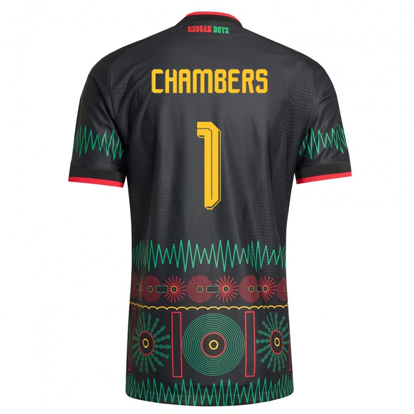 Danxen Women Jamaica Tafari Chambers #1 Black Red Yellow Away Jersey 26-28 T-Shirt