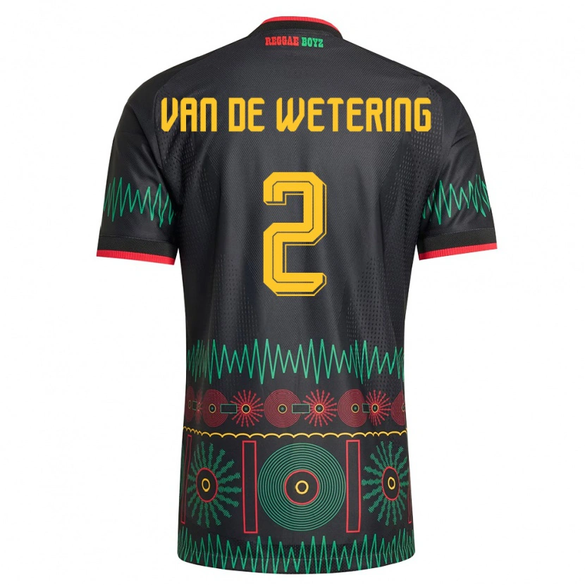 Danxen Women Jamaica Marlon Van De Wetering #2 Black Red Yellow Away Jersey 26-28 T-Shirt