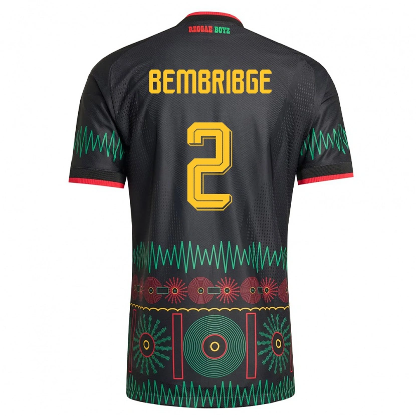 Danxen Women Jamaica Tyraun Bembribge #2 Black Red Yellow Away Jersey 26-28 T-Shirt
