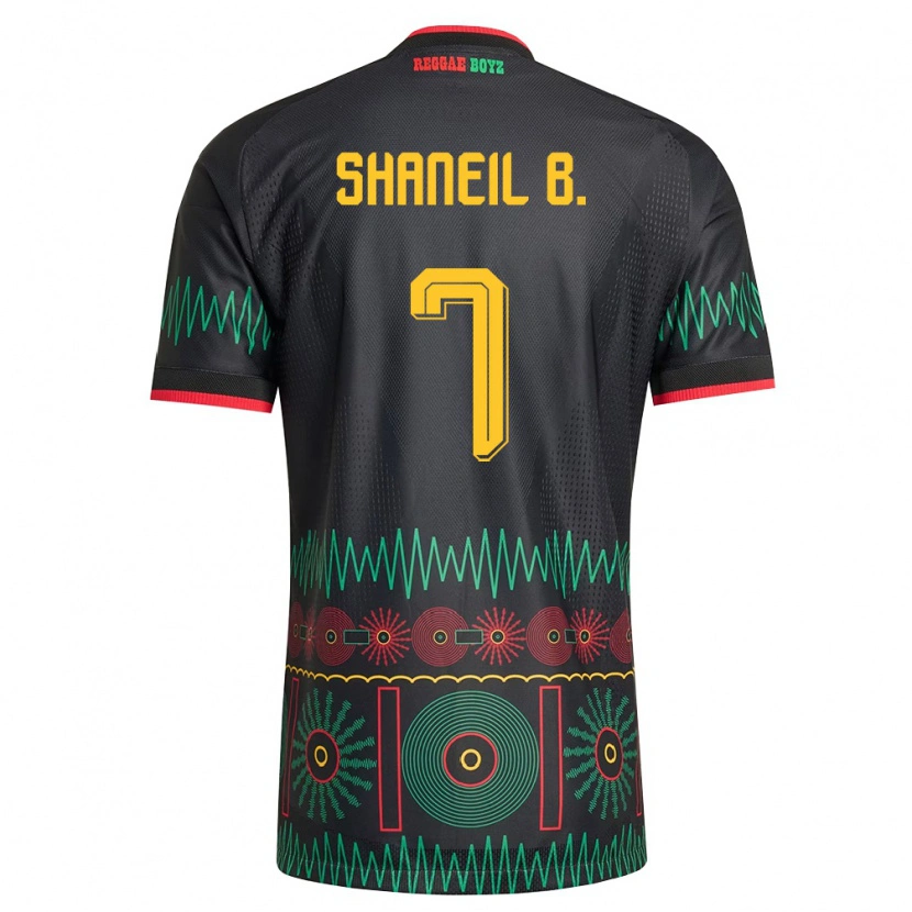Danxen Women Jamaica Shaneil Buckley #7 Black Red Yellow Away Jersey 26-28 T-Shirt
