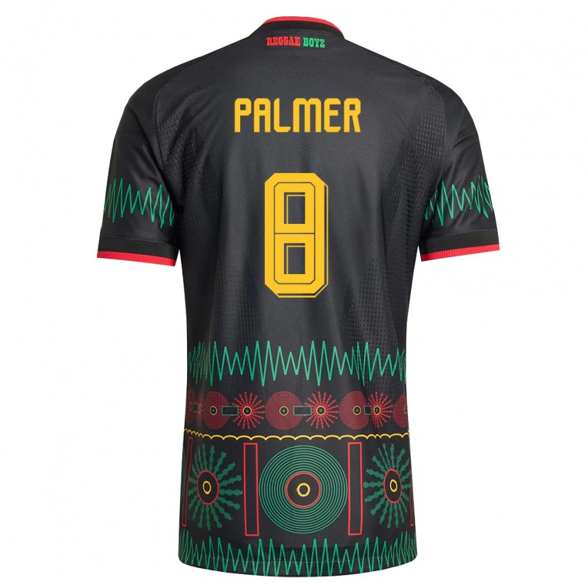 Danxen Women Jamaica Kasey Palmer #8 Black Red Yellow Away Jersey 26-28 T-Shirt