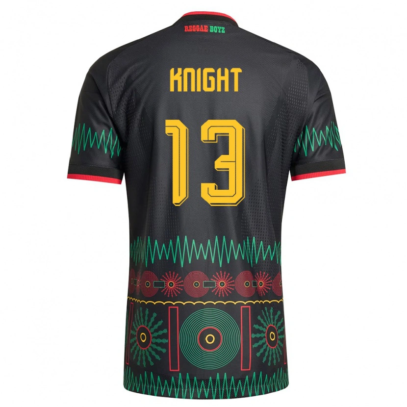 Danxen Women Jamaica Amal Knight #13 Black Red Yellow Away Jersey 26-28 T-Shirt