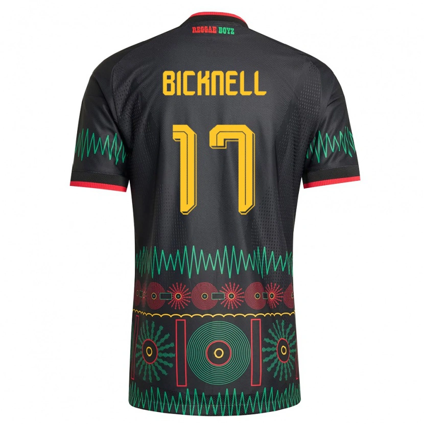 Danxen Women Jamaica Alexander Bicknell #17 Black Red Yellow Away Jersey 26-28 T-Shirt