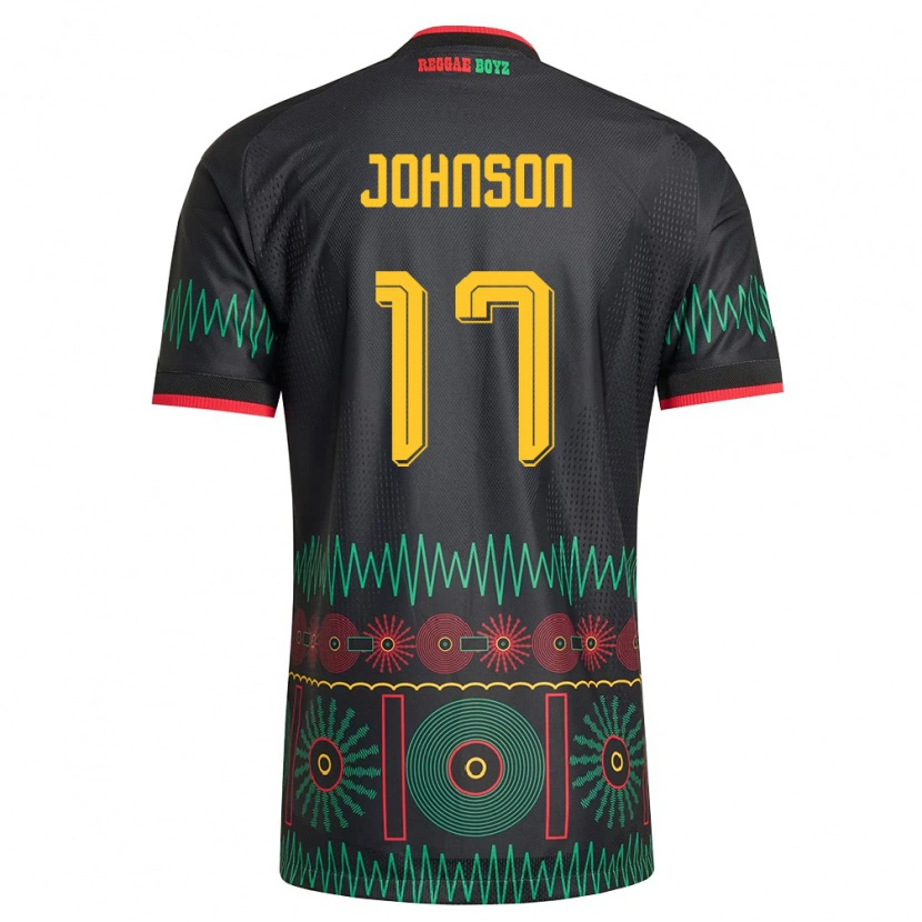 Danxen Women Jamaica Jabar Johnson #17 Black Red Yellow Away Jersey 26-28 T-Shirt