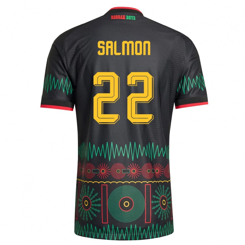 Danxen Women Jamaica Christina Salmon #22 Black Red Yellow Away Jersey 26-28 T-Shirt