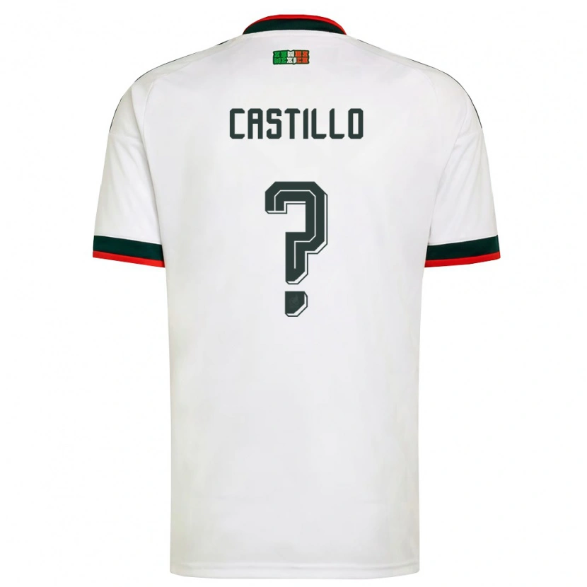 Danxen Women Mexico José Castillo #0 White Burgundy Green Away Jersey 26-28 T-Shirt