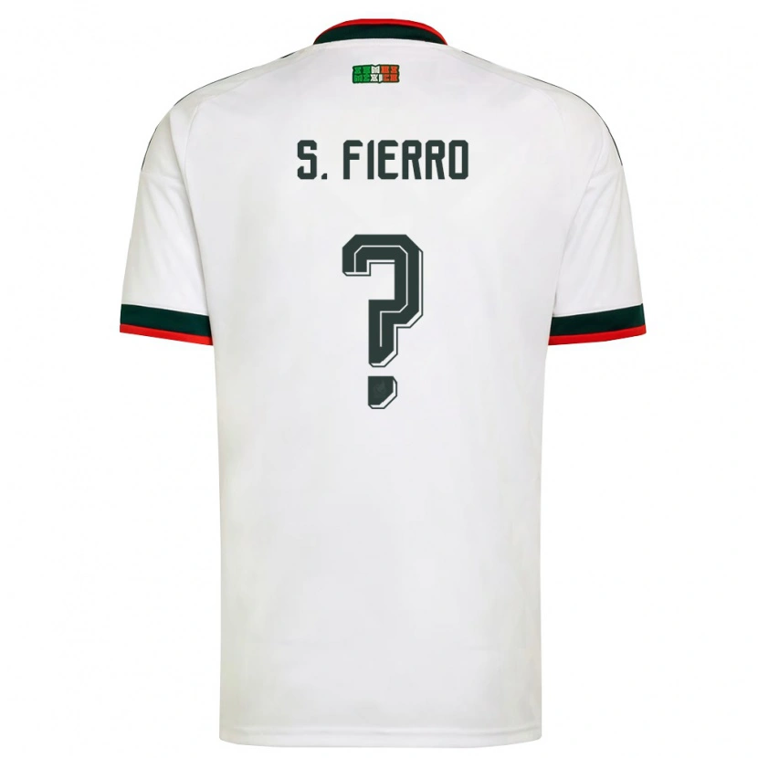 Danxen Women Mexico Sebastián Fierro #0 White Burgundy Green Away Jersey 26-28 T-Shirt