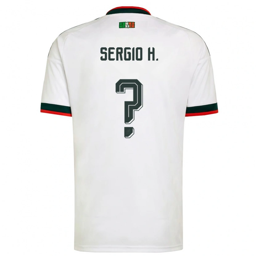 Danxen Women Mexico Sergio Hernández #0 White Burgundy Green Away Jersey 26-28 T-Shirt
