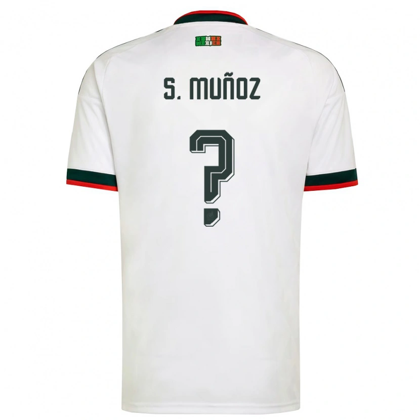 Danxen Women Mexico Santiago Muñóz #0 White Burgundy Green Away Jersey 26-28 T-Shirt