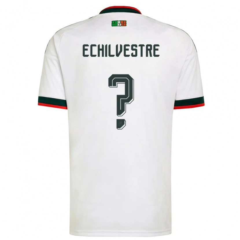Danxen Women Mexico Juan Echilvestre #0 White Burgundy Green Away Jersey 26-28 T-Shirt